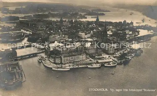 AK / Ansichtskarte Stockholm Vy tagen fran luftskeppet Bodensee Stockholm