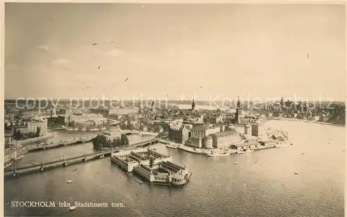 AK / Ansichtskarte Stockholm fran Stadshusets torn Stockholm