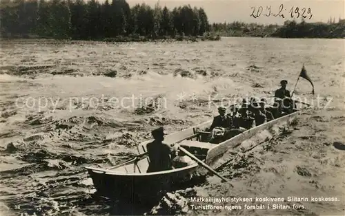 AK / Ansichtskarte Suomi_Finnland Matkailijayhdistyksen koskivene Siitarin koskessa Suomi_Finnland