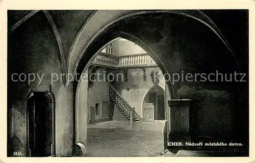 AK / Ansichtskarte Cheb nadvori mestskeho domu Cheb