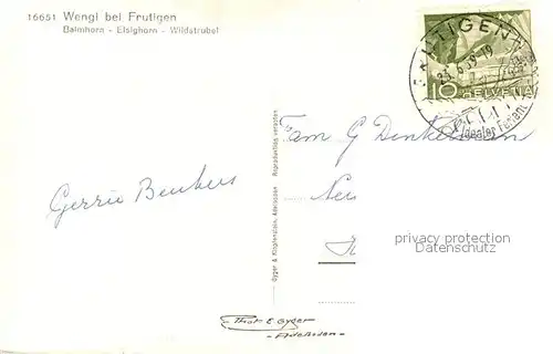 AK / Ansichtskarte Frutigen_BE Wengl Balmhorn Elsighorn Wildstrubel Frutigen BE