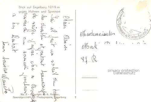 AK / Ansichtskarte Engelberg_OW Hahnen Spinnort Winter Engelberg OW