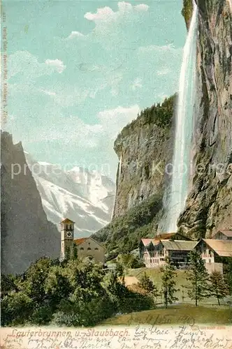 AK / Ansichtskarte Lauterbrunnen_BE Staubbach Wasserfall Lauterbrunnen BE
