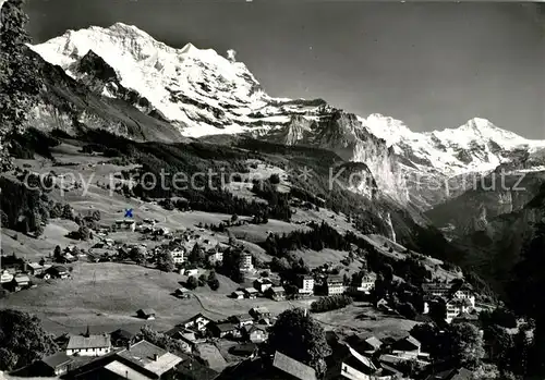 AK / Ansichtskarte Wengen_BE Panorama Jungfrau Breithorn Wengen_BE