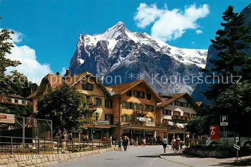 AK / Ansichtskarte Grindelwald Dorfpartie Wetterhorn Grindelwald