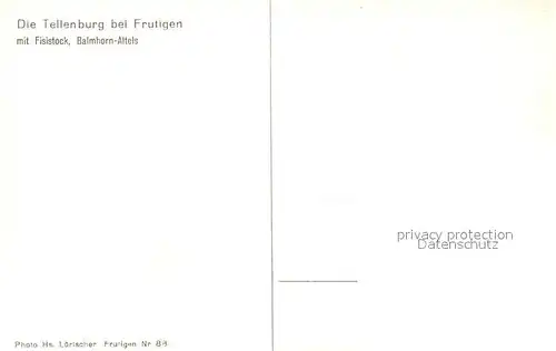 AK / Ansichtskarte Frutigen_BE Tellenburg Fisistock Balmhorn Altels Frutigen BE