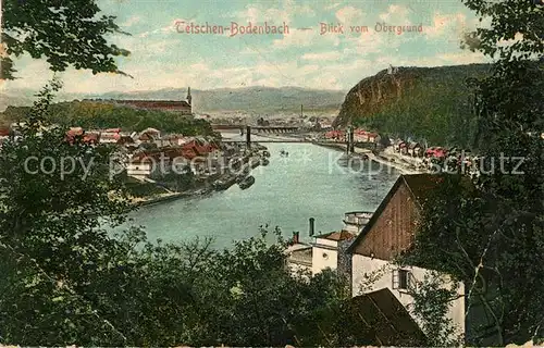 AK / Ansichtskarte Tetschen Bodenbach Blick vom Obergrund Tetschen Bodenbach