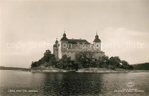 AK / Ansichtskarte Norge_Norwegen Laeckoe slott fran sjoesidan Norge Norwegen