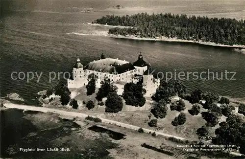 AK / Ansichtskarte Norge_Norwegen Flygfoto oever Laeckoe Slott Norge Norwegen