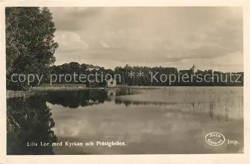 AK / Ansichtskarte Lilla_Edet Lee med Kyrkan och Praestgarden Lilla_Edet