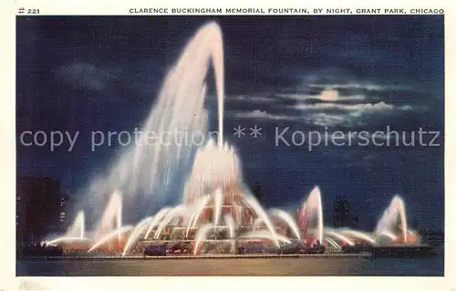 AK / Ansichtskarte Clarence Buckingham Memorial Fountain by night Clarence