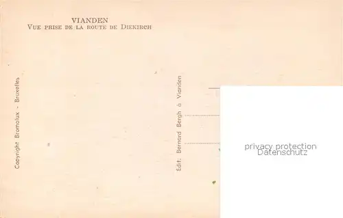 AK / Ansichtskarte Vianden Vue prise de la route de Diekirche Vianden