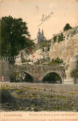 AK / Ansichtskarte Luxembourg Rochers du Bock et pont du Stierchen Luxembourg