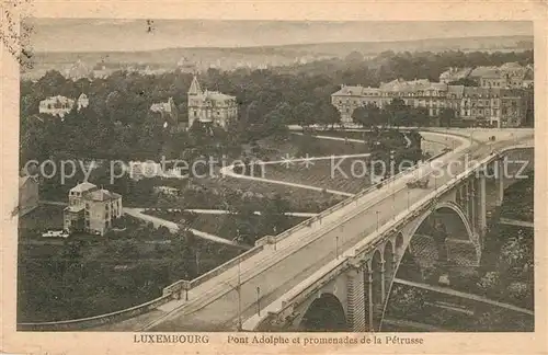 AK / Ansichtskarte Luxembourg Pont Adolphe et promenades de la Petrusse Vue generale aerienne Luxembourg