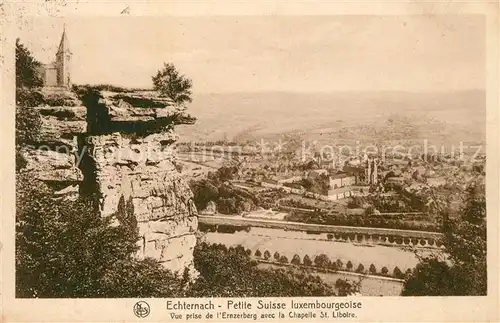 AK / Ansichtskarte Echternach Vue prise de lEnzerberg avec la Chapelle St Liboire Echternach