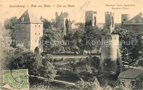 AK / Ansichtskarte Luxembourg Blick auf Rham Spanische Tuerme Luxembourg