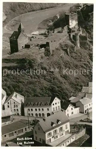 AK / Ansichtskarte Esch sur Sure Les Ruines Vue aerienne Esch sur Sure