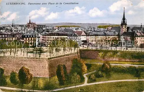 AK / Ansichtskarte Luxembourg_Luxemburg Panorama avec Place de la Constitution Luxembourg Luxemburg