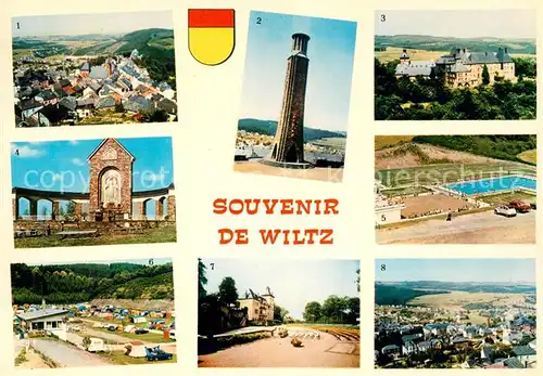 AK / Ansichtskarte Wiltz_Luxembourg Ville Haute Monument National Chateau Camping Theatre Ville Basse Wiltz Luxembourg