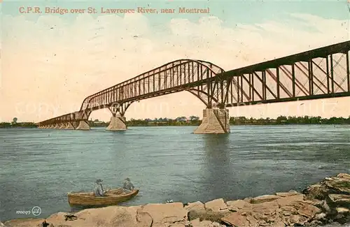 AK / Ansichtskarte Montreal_Quebec Bridge over St. Lawrence River Montreal Quebec