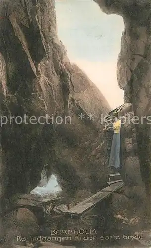 AK / Ansichtskarte Bornholm Indgangen til den sorte Gryde Bornholm