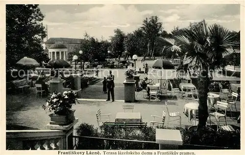 AK / Ansichtskarte Frantiskovy_Lazne Kurpark Cafe Terrassen Frantiskovy_Lazne