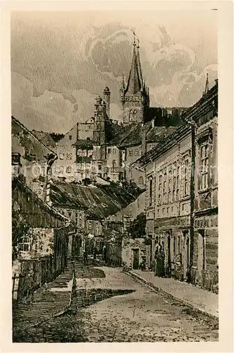 AK / Ansichtskarte Chrudim Kuenstlerkarte Kirche Chrudim