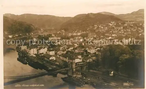 AK / Ansichtskarte Decin Bruecke Panorama Decin
