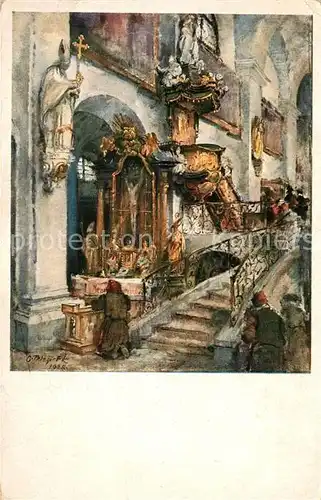 AK / Ansichtskarte Stara_Boleslav Kostel Sv Vaclava Oltar s krucifixem a kazatelna Stara_Boleslav