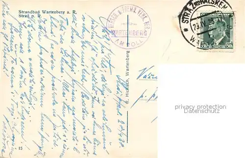 AK / Ansichtskarte Straz Strandbad Wartenberg Straz