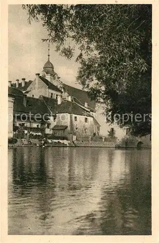 AK / Ansichtskarte Tyn_nad_Vitavou_Tein u Panskeho Mlyna Partie am Fluss Tyn_nad_Vitavou_Tein