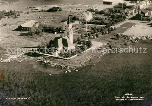 AK / Ansichtskarte Arjeplog Fliegeraufnahme Kyrkan Arjeplog