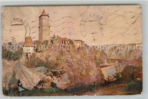 AK / Ansichtskarte Zvikov Burg Kuenstlerkarte Zvikov