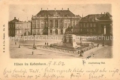 AK / Ansichtskarte Kobenhavn Amalienborg Slot Schloss Denkmal Kobenhavn