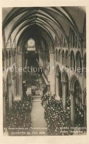 AK / Ansichtskarte Trondheim Innvielsen Domkirke Domkirche Innenansicht Trondheim