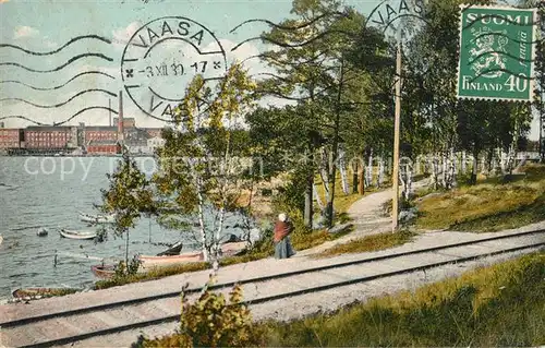 AK / Ansichtskarte Vaasa Uferweg Eisenbahn Vaasa
