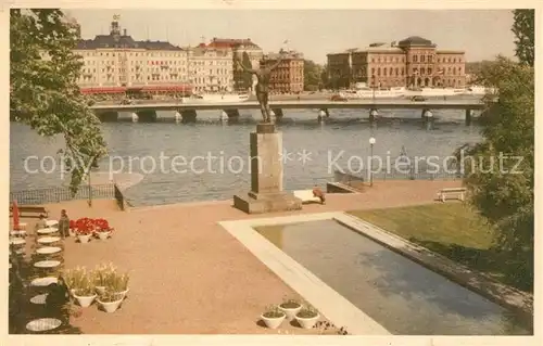 AK / Ansichtskarte Stockholm Stroemparterren Denkmal Stockholm