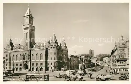 AK / Ansichtskarte Haelsingborg Radhuset och Stortorget Rathaus Denkmal Haelsingborg