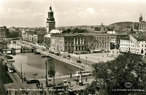 AK / Ansichtskarte Goeteborg Stora Hamnkanalen och Gustaf Adolfs Torg Goeteborg
