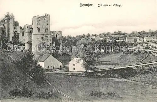 AK / Ansichtskarte Beaufort_Befort_Luxembourg Chateau et Village Beaufort_Befort
