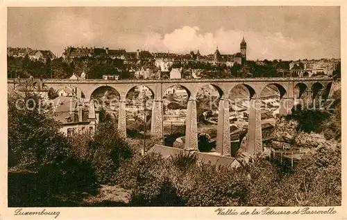 AK / Ansichtskarte Luxembourg_Luxemburg Vallee de la Petrusse et Passerelle Viaduc Luxembourg Luxemburg