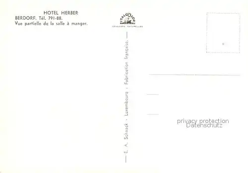 AK / Ansichtskarte Berdorf_Echternach Hotel Herber Salle a manger Restaurant Berdorf Echternach
