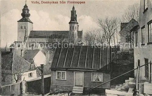 AK / Ansichtskarte Visby Domkyrkan fran Finntrappan Visby