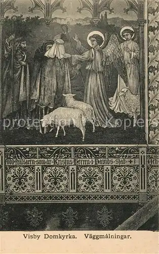 AK / Ansichtskarte Visby Domkyrka Vaeggmalningar Visby