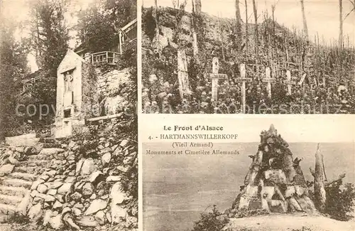 AK / Ansichtskarte Hartmannswillerkopf Monuments et Cimetiere Allemands Hartmannswillerkopf