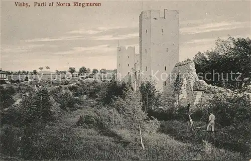 AK / Ansichtskarte Visby Parti af Norra Ringmuren Visby