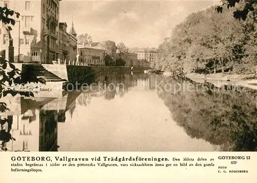 AK / Ansichtskarte Goeteborg Vallgraven vid Traedgardsfoereningen Goeteborg