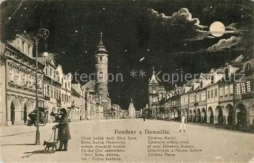 AK / Ansichtskarte Domazlice Stadtansicht Mondscheinkarte Domazlice