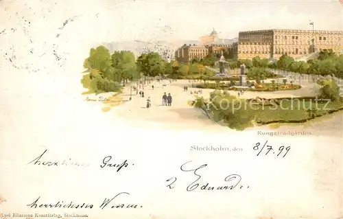 AK / Ansichtskarte Stockholm Kungstraedgaerden Stockholm