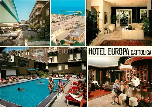 AK / Ansichtskarte Cattolica Hotel Europa Monetti Swimming Pool Bar Foyer Strand Cattolica